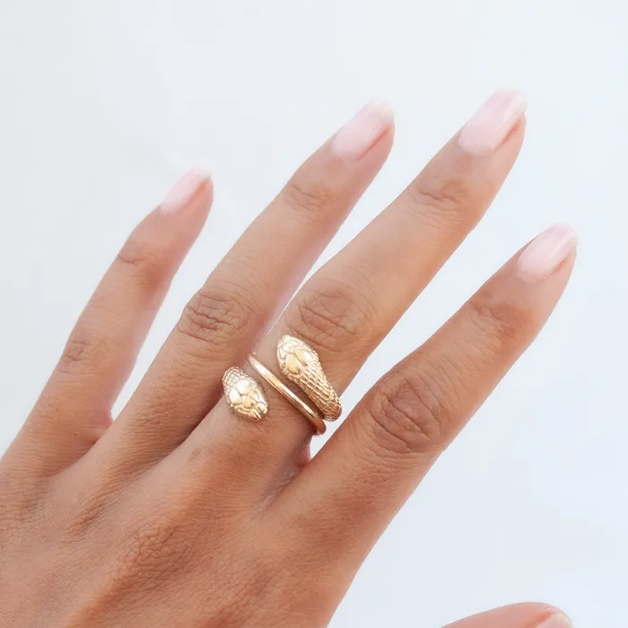 Katrina LaPenne Gold Double Snake Ring Rings