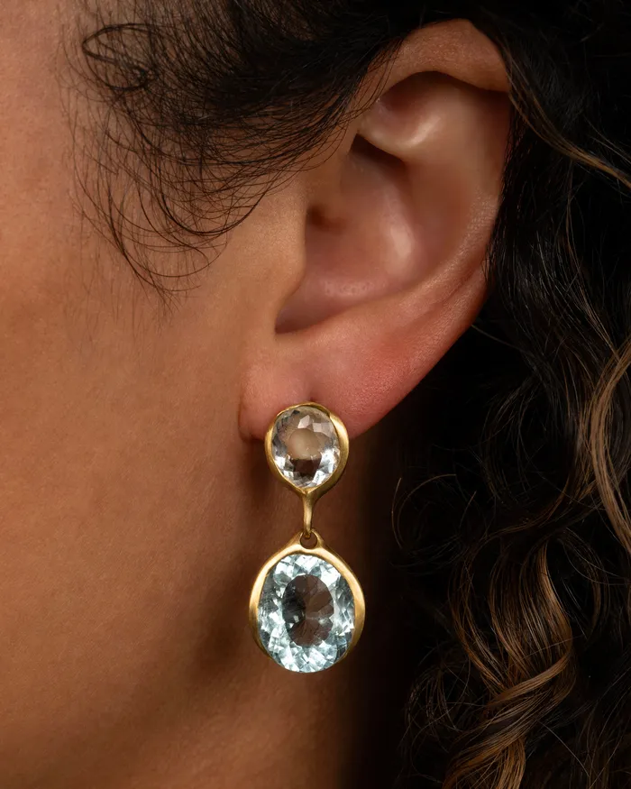 KIKA ALVARENGA Earrings Aquamarine Duplo Earrings