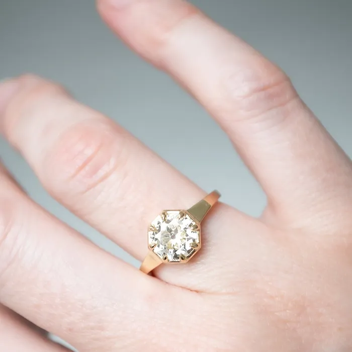 Lauren Wolf Jewelry Rings Gilded Diamond Octagon Ring