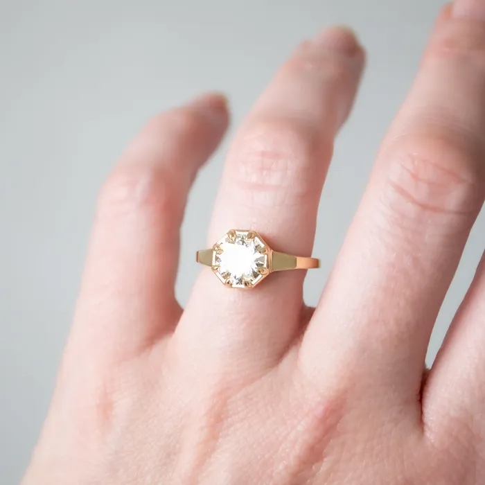 Lauren Wolf Jewelry Rings Gilded Diamond Octagon Ring