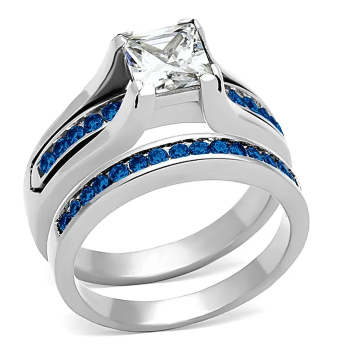 LOA1363 High polished no plating Stainless Steel Ring with AAA Grade CZ in Multi Color Alamode Rings