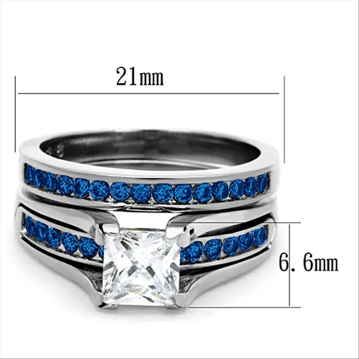 LOA1363 High polished no plating Stainless Steel Ring with AAA Grade CZ in Multi Color Alamode Rings