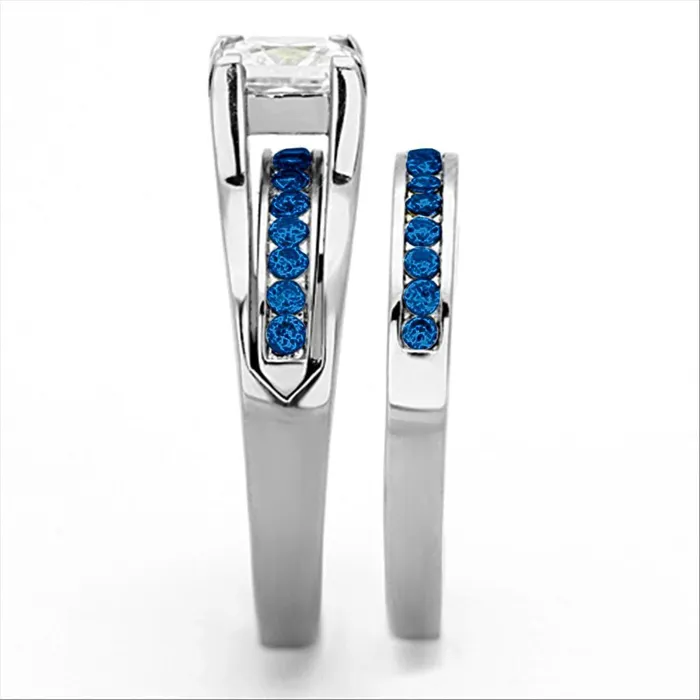 LOA1363 High polished no plating Stainless Steel Ring with AAA Grade CZ in Multi Color Alamode Rings