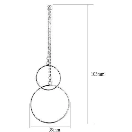 LOAS1067 HighPolished 925 Sterling Silver Earrings with Top Grade Crystal in Clear Alamode Earrings