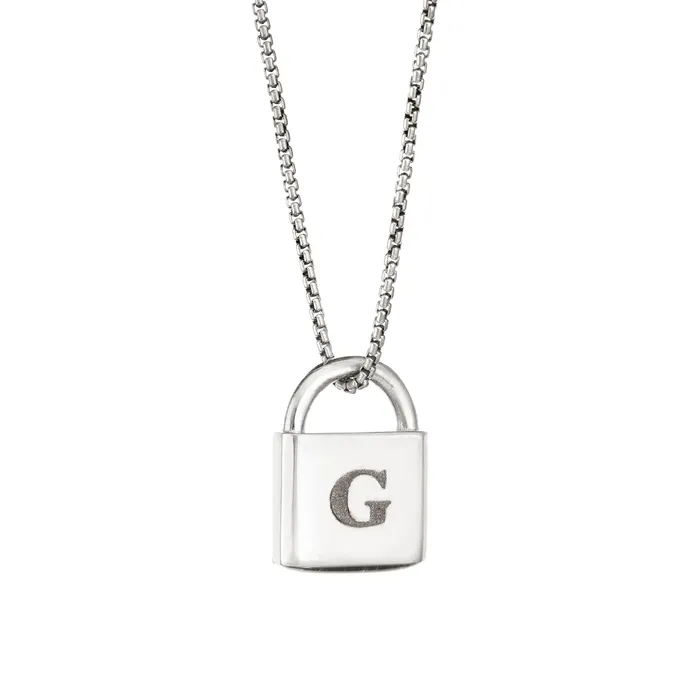 Lock Cremation Necklace in Sterling Silver closebymejewelry Necklaces