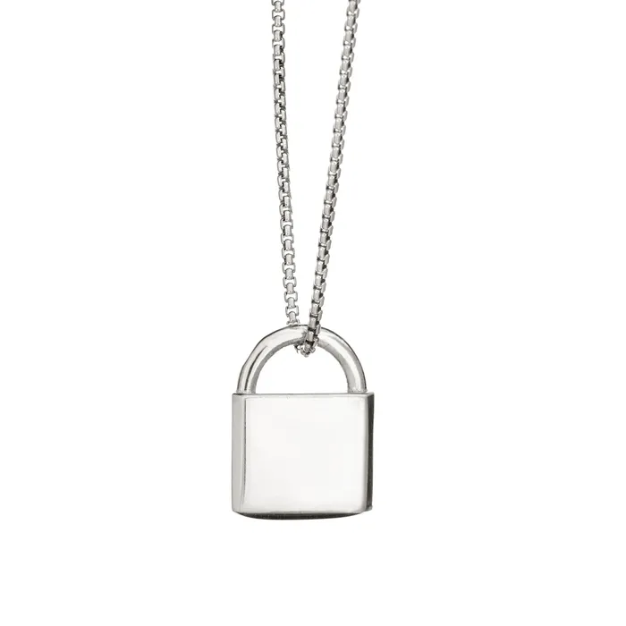 Lock Cremation Necklace in Sterling Silver closebymejewelry Necklaces
