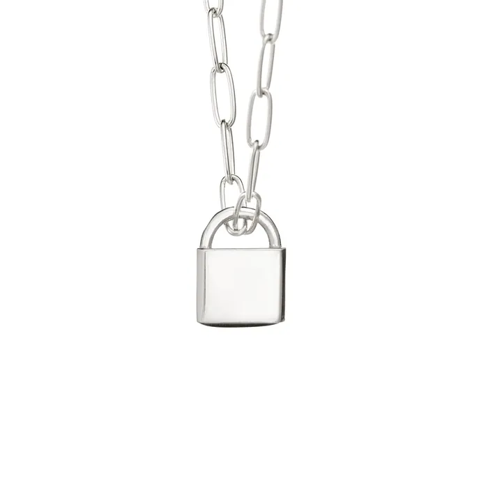 Lock Cremation Necklace in Sterling Silver closebymejewelry Necklaces