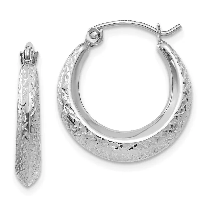 Madi K Kids 14K White Gold Textured Hollow Hoop Earrings Jewelry Earrings Madi K Kids 14K White Gold Textured Hollow Hoop Earrings Jewelry Earrings