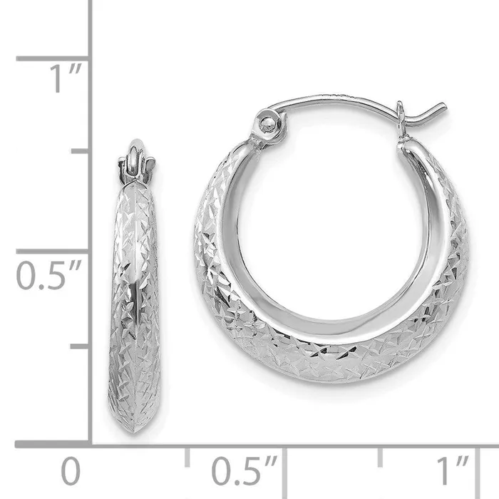 Madi K Kids 14K White Gold Textured Hollow Hoop Earrings Jewelry Earrings Madi K Kids 14K White Gold Textured Hollow Hoop Earrings Jewelry Earrings