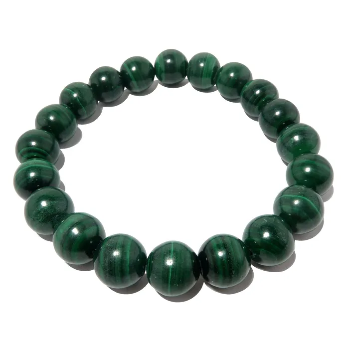 Malachite Bracelet Deep Green Intensity Stone Satin Crystals Bracelets