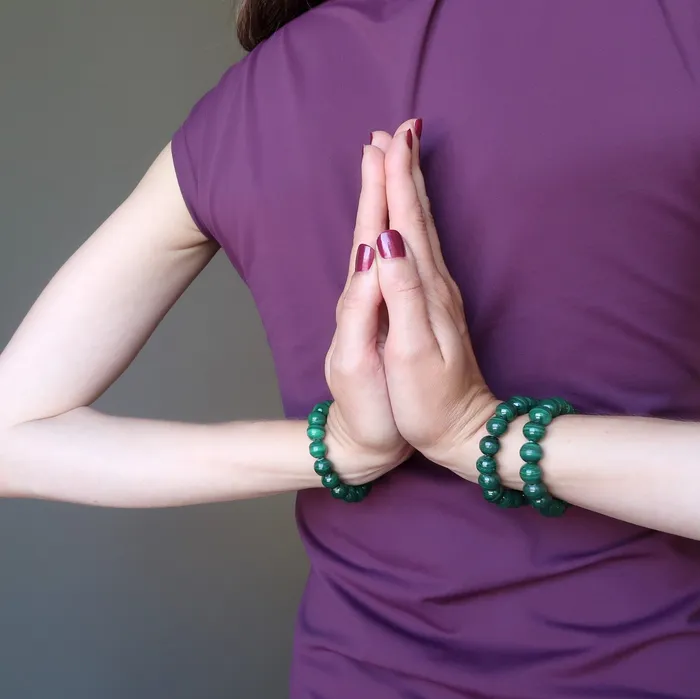 Malachite Bracelet Deep Green Intensity Stone Satin Crystals Bracelets