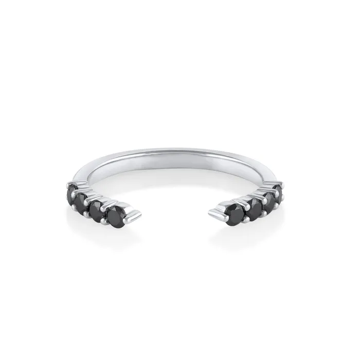 Marrow Fine Black Diamond Cosmic Light Open Shank Band Rings