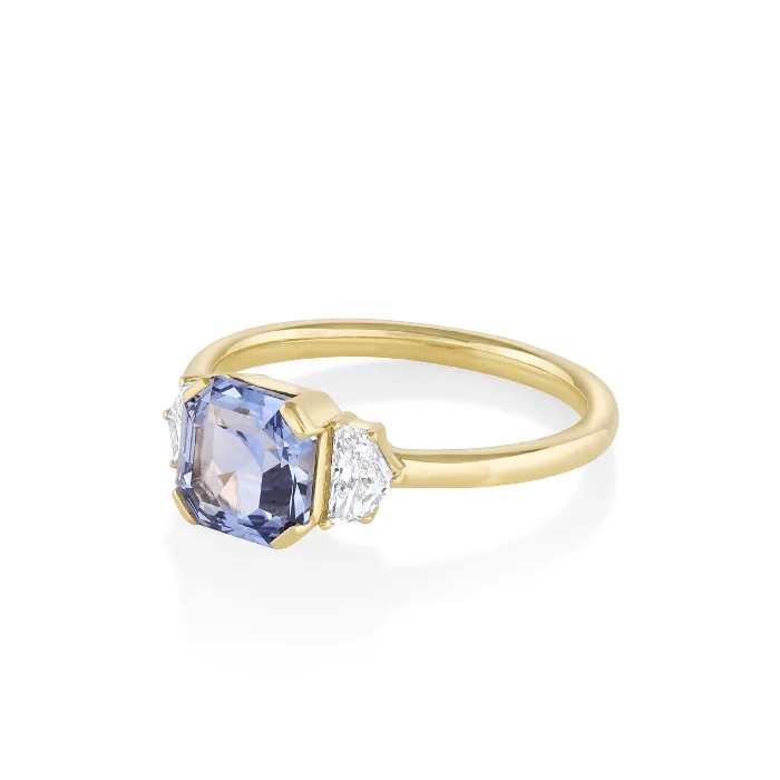 Marrow Fine Rings 186ct Periwinkle Sapphire Cadillac Diamond Engagement Ring