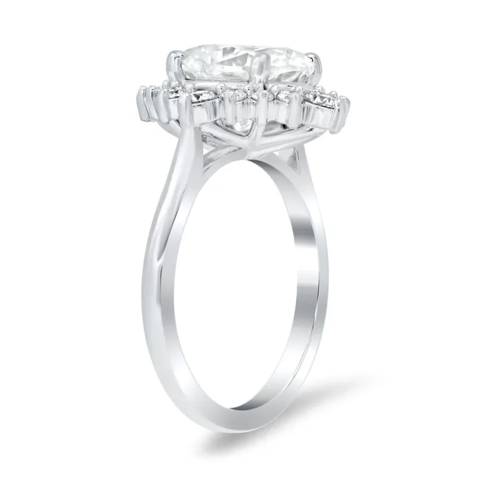 Mixed Size Diamond Halo Engagement Ring Setting deBebians Rings