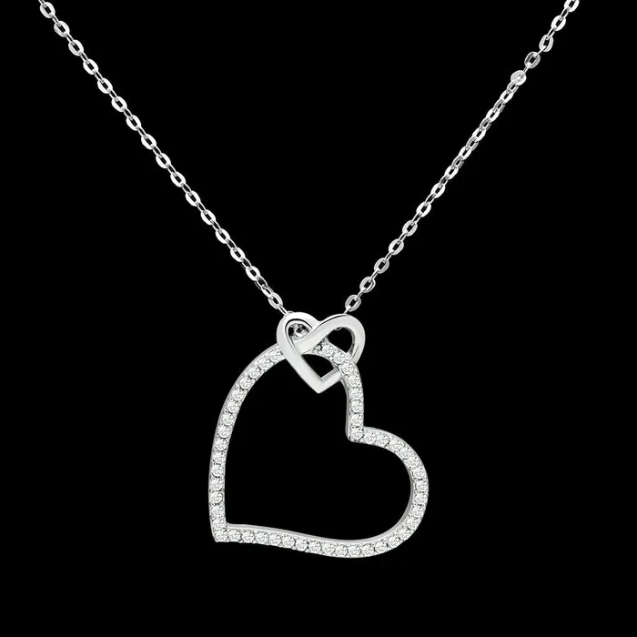 Necklaces Alamode TS060 Rhodium 925 Sterling Silver Necklace with AAA Grade CZ in Clear Necklaces Alamode TS060 Rhodium 925 Sterling Silver Necklace with AAA Grade CZ in Clear