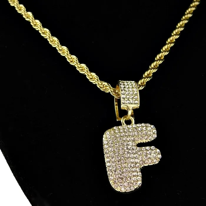 Necklaces Bubble Letter F Gold Finish Rope Chain Necklace 24 Bling Cartel Admin Necklaces Bubble Letter F Gold Finish Rope Chain Necklace 24 Bling Cartel Admin