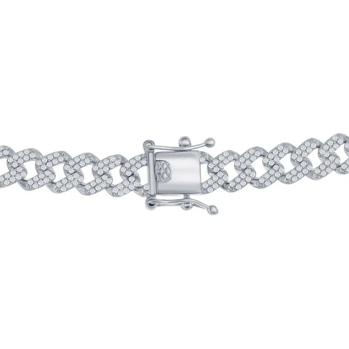 Necklaces Classic Classic Womens Necklace Sterling Silver Micro Pave CZ Monaco Chain Heart M6922 Necklaces Classic Classic Womens Necklace Sterling Silver Micro Pave CZ Monaco Chain Heart M6922