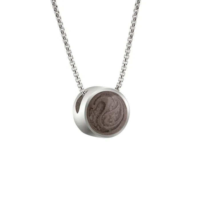 Necklaces closebymejewelry 8mm Sliding Solitaire Cremation Necklace in Sterling Silver