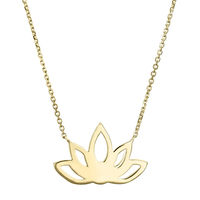 Necklaces closebymejewelry Lotus Flower Cremation Necklace in 14K Yellow Gold