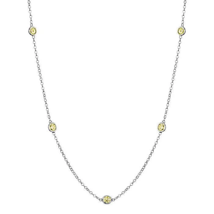 Necklaces deBebians Yellow Sapphire Station Necklace