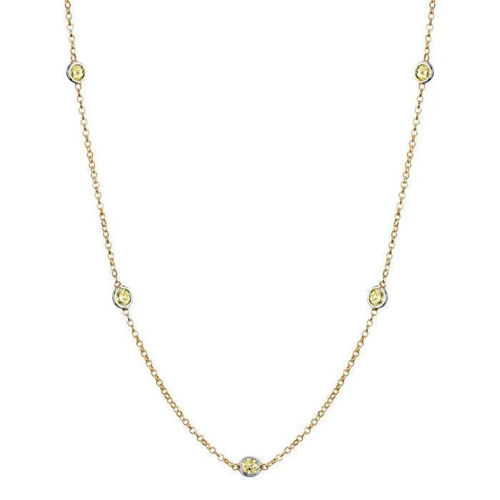 Necklaces deBebians Yellow Sapphire Station Necklace