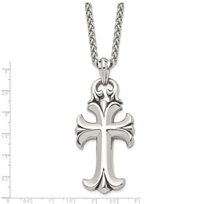 Necklaces Stainless Steel Antiqued Cross Necklace Chisel Necklaces Stainless Steel Antiqued Cross Necklace Chisel