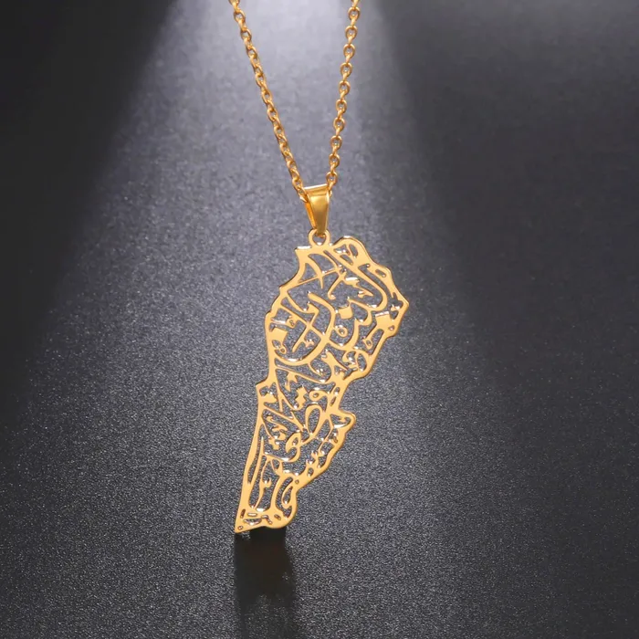 Necklaces VVS Jewelry VVS Lebanon Map Islam Country Geography Necklace