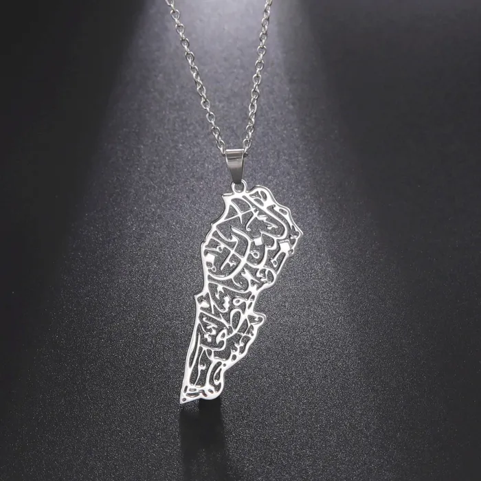 Necklaces VVS Jewelry VVS Lebanon Map Islam Country Geography Necklace