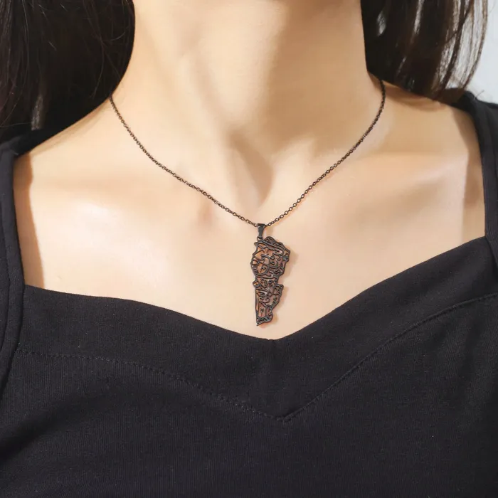 Necklaces VVS Jewelry VVS Lebanon Map Islam Country Geography Necklace