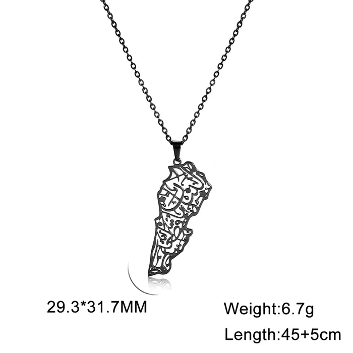 Necklaces VVS Jewelry VVS Lebanon Map Islam Country Geography Necklace