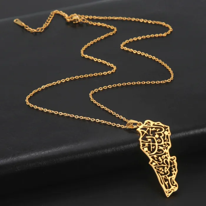 Necklaces VVS Jewelry VVS Lebanon Map Islam Country Geography Necklace