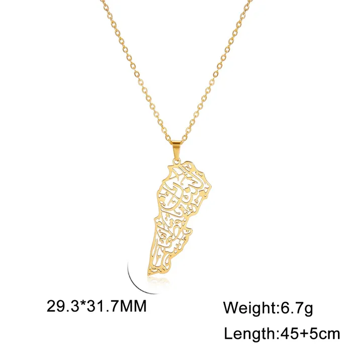 Necklaces VVS Jewelry VVS Lebanon Map Islam Country Geography Necklace