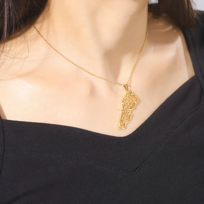Necklaces VVS Jewelry VVS Lebanon Map Islam Country Geography Necklace