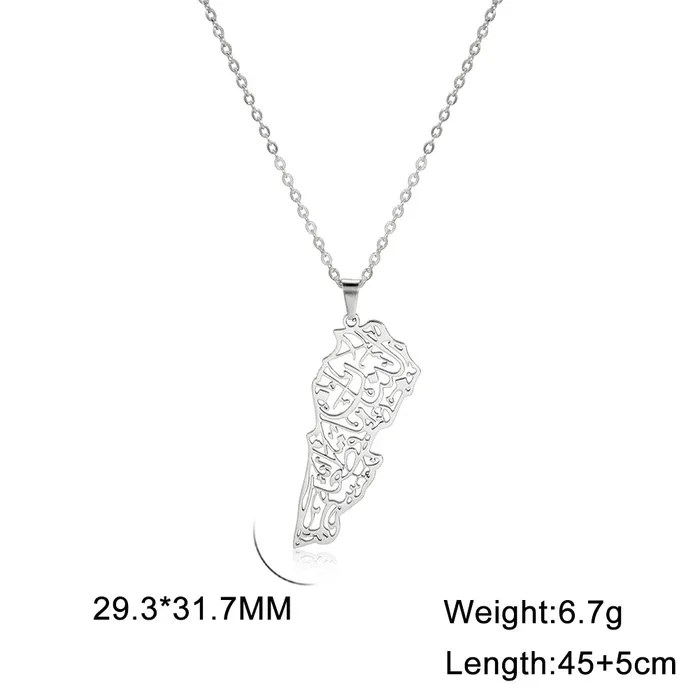 Necklaces VVS Jewelry VVS Lebanon Map Islam Country Geography Necklace