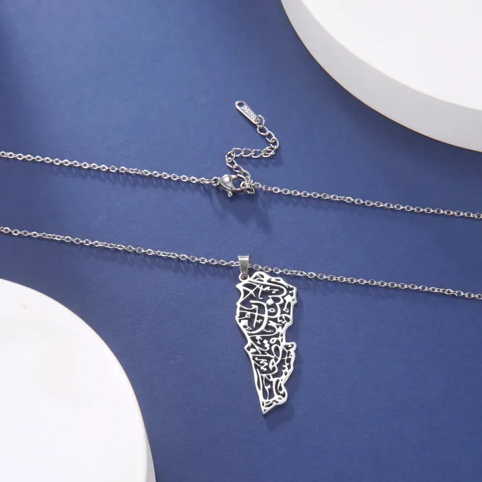 Necklaces VVS Jewelry VVS Lebanon Map Islam Country Geography Necklace