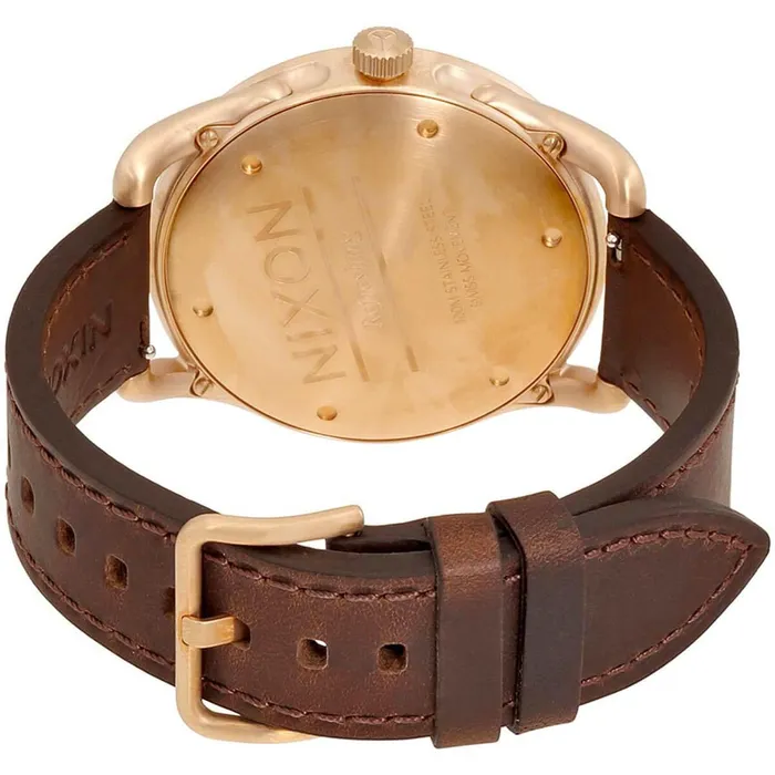 Nixon Mens Quartz Watch C45 Rose Gold Case Brown Leather Strap A4651890 NIXON Watches Nixon Mens Quartz Watch C45 Rose Gold Case Brown Leather Strap A4651890 NIXON Watches