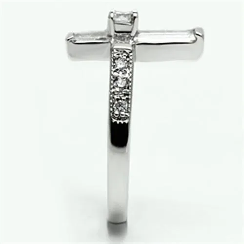 Rings 3W288 Rhodium Brass Ring with AAA Grade CZ in Clear Alamode