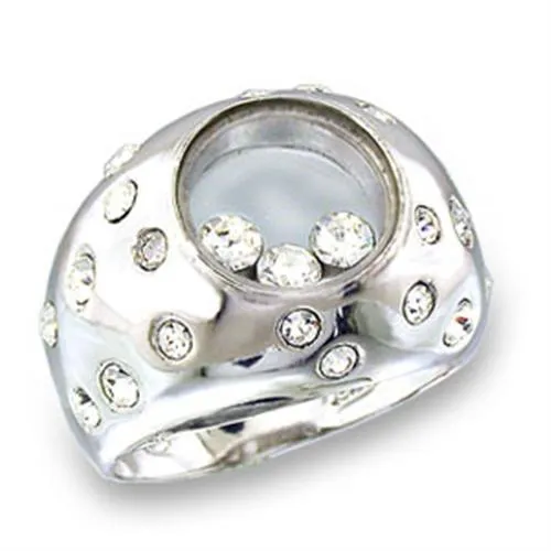 Rings 49709 HighPolished 925 Sterling Silver Ring with Top Grade Crystal in Clear Alamode Rings 49709 HighPolished 925 Sterling Silver Ring with Top Grade Crystal in Clear Alamode
