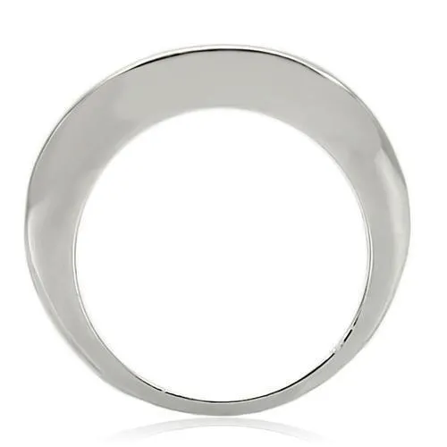 Rings Alamode 0W242 Rhodium Ruthenium Brass Ring with AAA Grade CZ in Jet