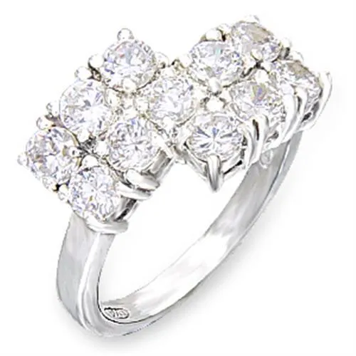 Rings Alamode 50117 HighPolished 925 Sterling Silver Ring with AAA Grade CZ in Clear Rings Alamode 50117 HighPolished 925 Sterling Silver Ring with AAA Grade CZ in Clear