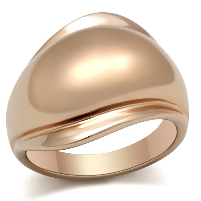 Rings Alamode GL157 IP Rose GoldIon Plating Brass Ring with No Stone