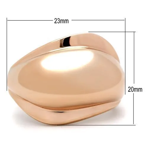 Rings Alamode GL157 IP Rose GoldIon Plating Brass Ring with No Stone