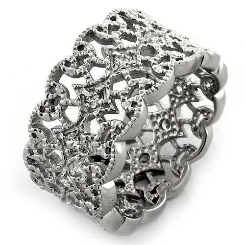 Rings Alamode LOAS1051 Rhodium 925 Sterling Silver Ring with AAA Grade CZ in Clear Rings Alamode LOAS1051 Rhodium 925 Sterling Silver Ring with AAA Grade CZ in Clear