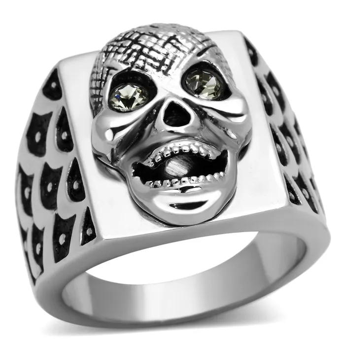 Rings Alamode TK1056 High polished no plating Stainless Steel Ring with Top Grade Crystal in Black Diamond Rings Alamode TK1056 High polished no plating Stainless Steel Ring with Top Grade Crystal in Black Diamond