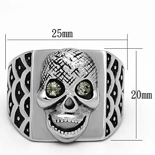 Rings Alamode TK1056 High polished no plating Stainless Steel Ring with Top Grade Crystal in Black Diamond