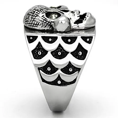 Rings Alamode TK1056 High polished no plating Stainless Steel Ring with Top Grade Crystal in Black Diamond