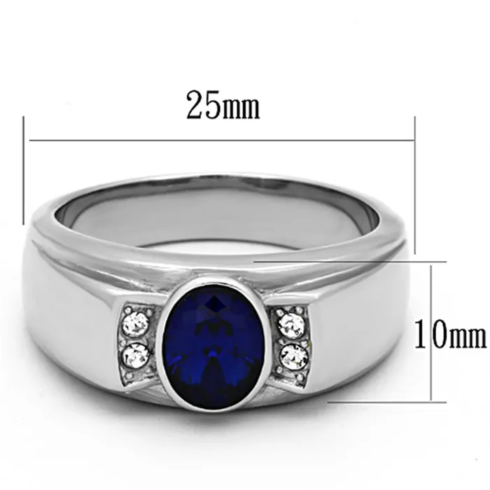 Rings Alamode TK1184 High polished no plating Stainless Steel Ring with Synthetic Synthetic Glass in Montana