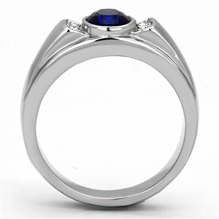 Rings Alamode TK1184 High polished no plating Stainless Steel Ring with Synthetic Synthetic Glass in Montana