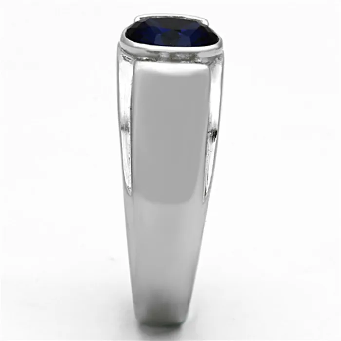 Rings Alamode TK1184 High polished no plating Stainless Steel Ring with Synthetic Synthetic Glass in Montana