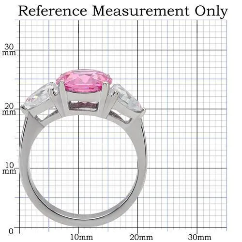 Rings Alamode TK164 High polished no plating Stainless Steel Ring with AAA Grade CZ in Rose